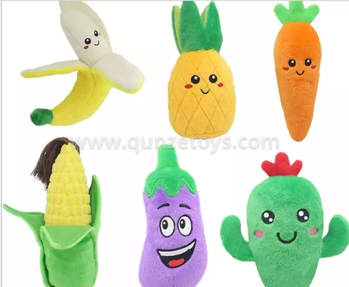 pet dog puppy toy plush fruit vegetables style sound toy squeaker dog pet access