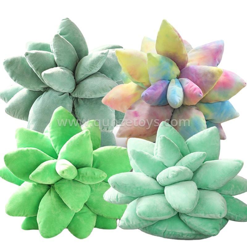 Amazon Hot Selling Soft and Cute 3D Simulation Plant Plush Toys Succulent Pillow