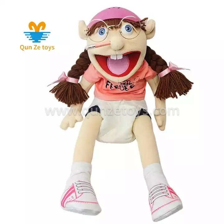 HOT Human Soft Stuffed Plush Toy Hand Puppet Children Gifts Feebee Puppet Jeffy 