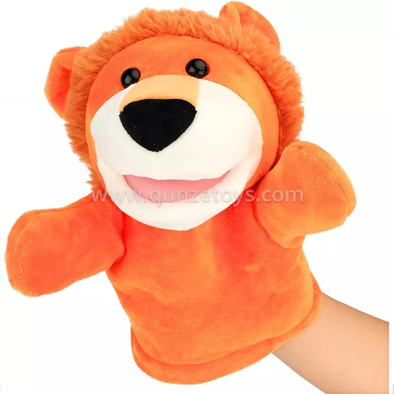 Plush lion Hand Puppet with Movable Mouth Stuffed Animal Puppet for Imaginative 