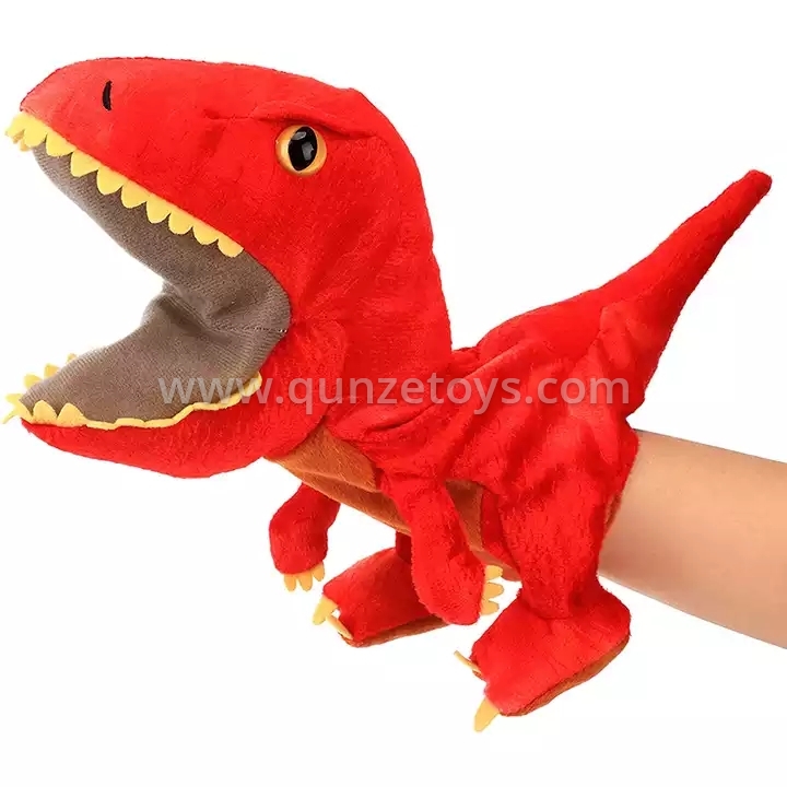 Plush Dinosaur Hand Puppet with Movable Mouth T-Rex Stuffed Animal Puppet Early 