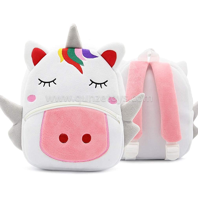 Custom Plush Toy Manufacturer Children School Outing Backpack Plush Unicorn Anim