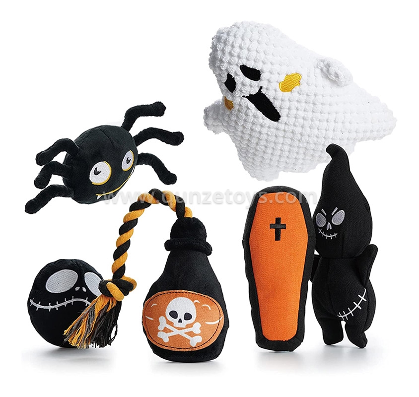 Custom Plush Toy Manufacturer Pet Birthday Halloween Plush Toy Dog Squeaky Inter