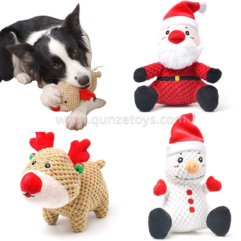 Custom Plush Toy Manufacturer Hot Dog Interactive Stuffed Pet Toys Christmas Squ