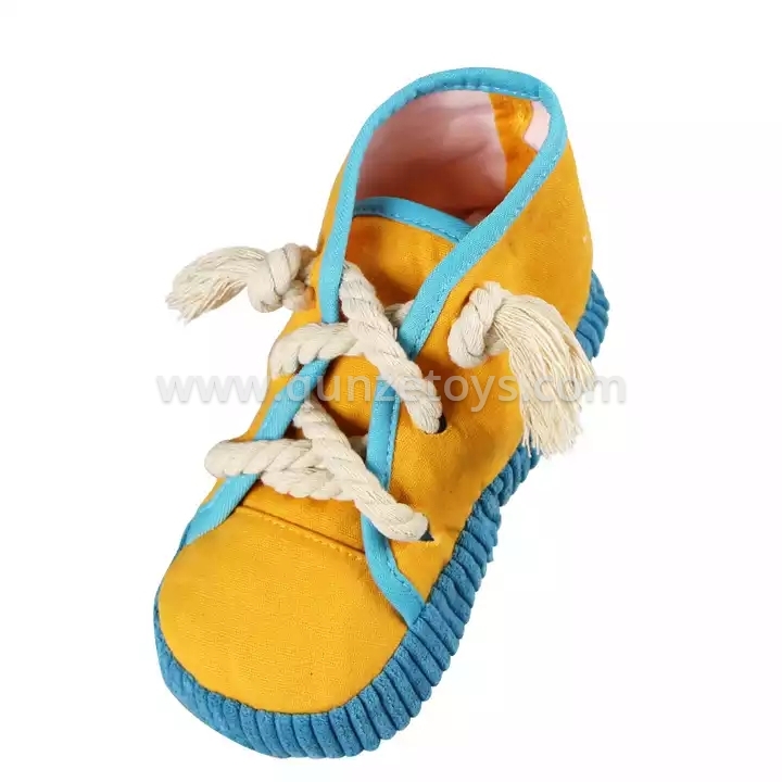 Amazon Hot Selling Simulation Canvas Shoes Pet Voice Toys Dog Teeth Cleaning Tee