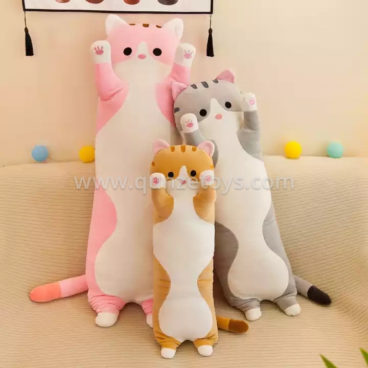 Top Quality Super Soft Cat Plush Toy Long Cute Animal Pillow Toy Cat Animal Doll