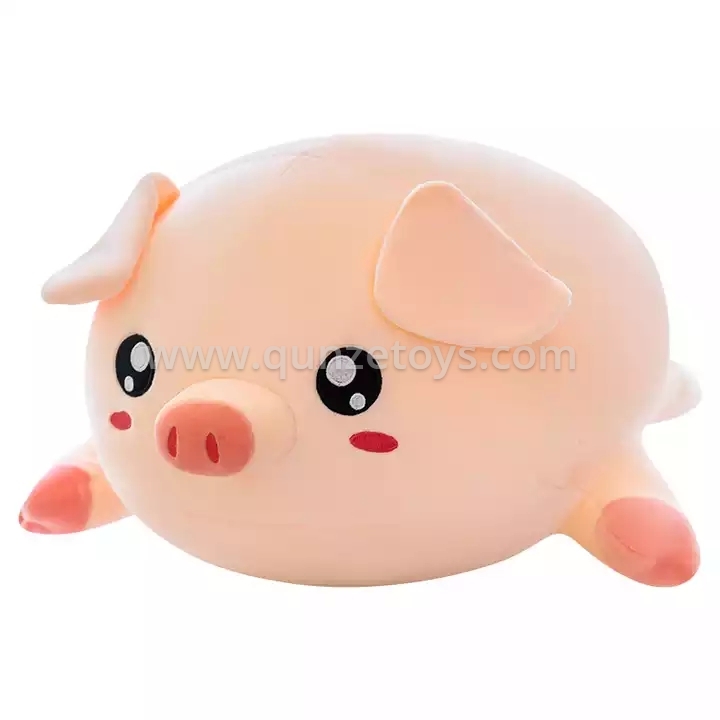 Cute Lovely Pig Plush Stuffed Animal Pillow with Round Eyes Blink Eyes Soft Fat 