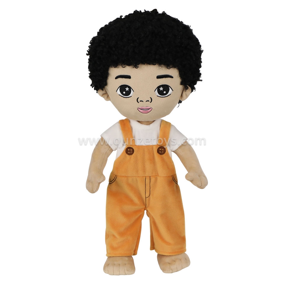 Amazon Light Brown Color Boy Fashion Stuffed Soft Plush Baby Boy Plush Doll with
