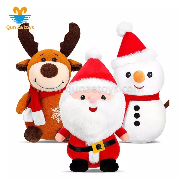 Christmas Plush Toys Santa Claus Plush Doll Reindeer Stuffed Animal Snowman Plus