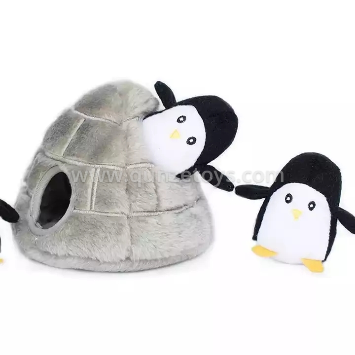 Penguin Interactive plush Dog Toys Colorful Squeaky Hide and Seek Dog Toys and P