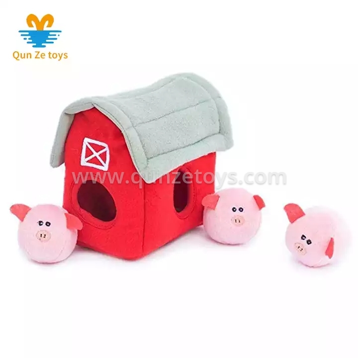 New Design Interactive Pink Pig Plush Dog Toy with Squeaker Custom Interactive P
