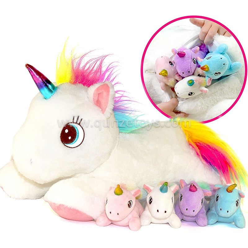 Custom Unicorn Stuffed Animal Mommy and baby unicorns plush pillow Toddler Toys 