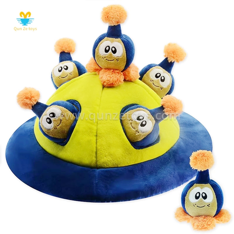 Hot Sale Factory OEM ODM Plush UFO ET Toy Squeaky Interactive Soft Puppy Pet Plu