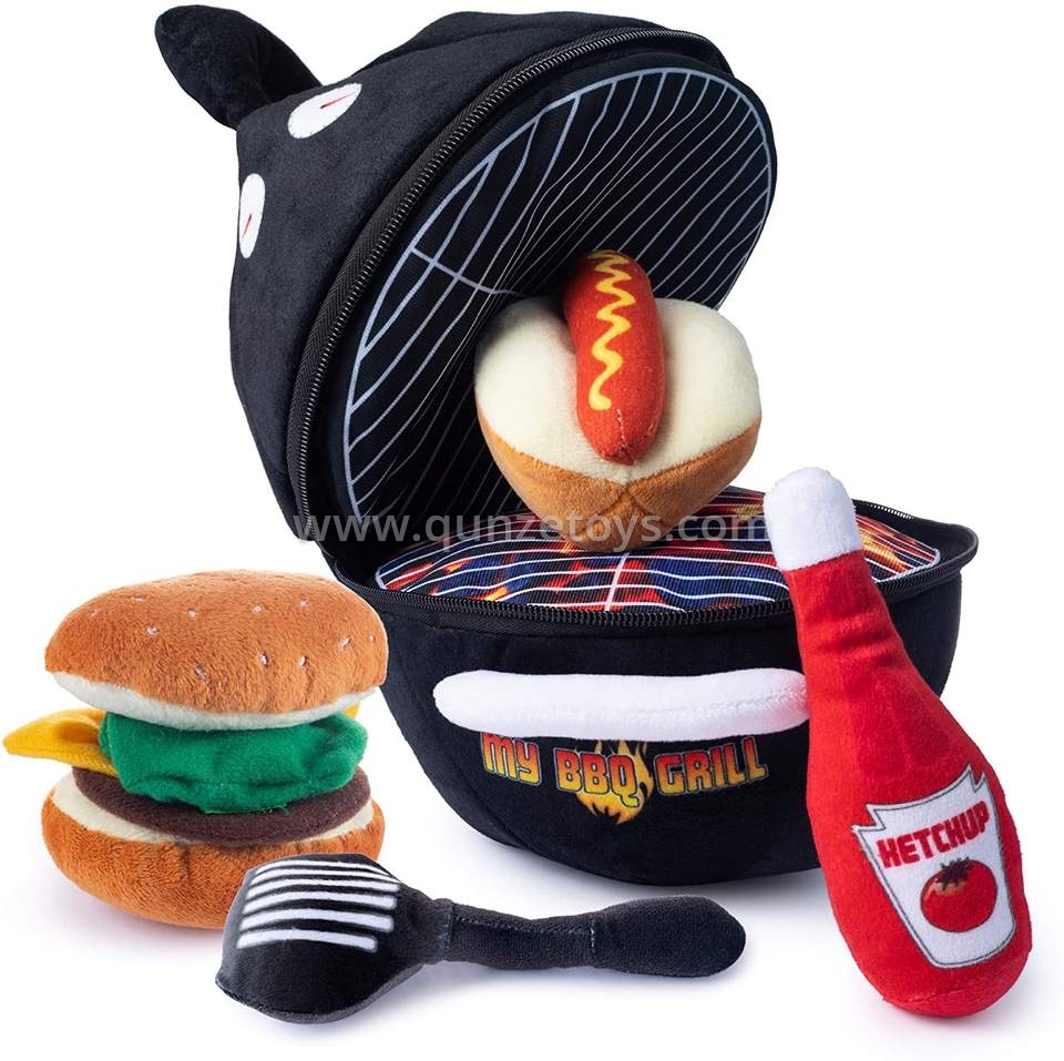 OEM ODM custom made Kids Grill Play set stuffed toy set educational plush toy Pr