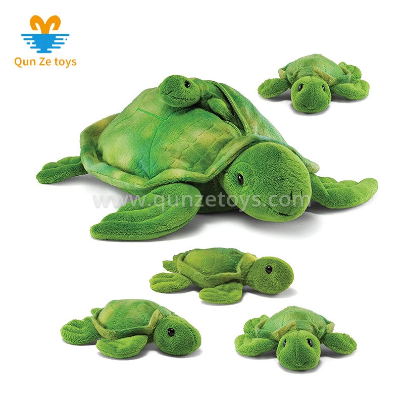 Custom Plush Turtle 3 Little Plush Baby Turtles Zip in Play set Collection Stuff