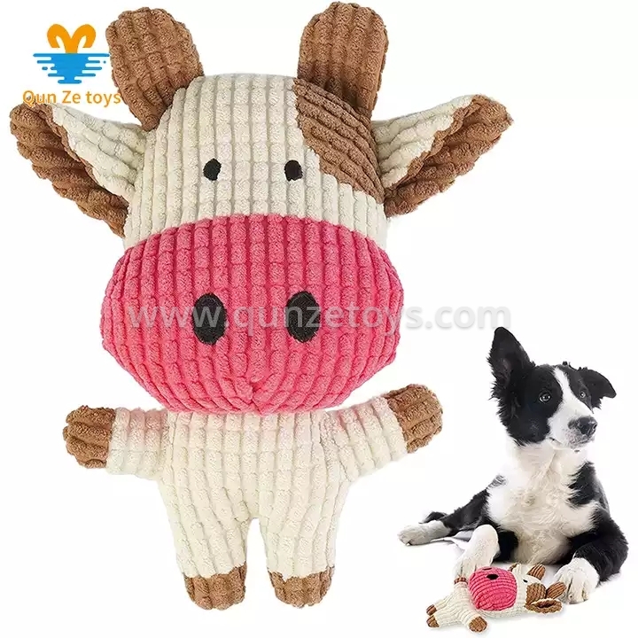 Durable Soft Cotton Puppies Stuffed Animal Toys With Squeaker Animal Plush Toy