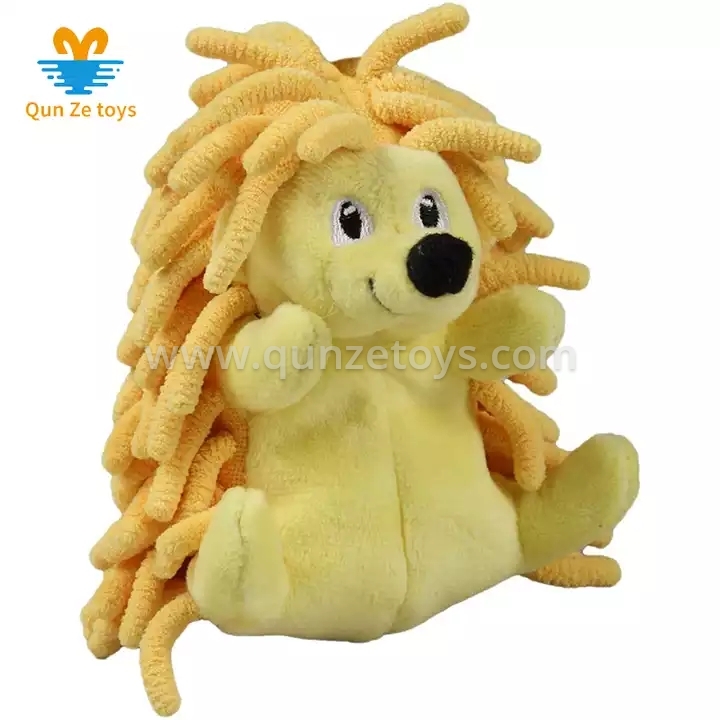 Love Tiny Yellow Hedgehog Stuffed Plush Dog Toy with Squeaker Small Stuffed Cudd