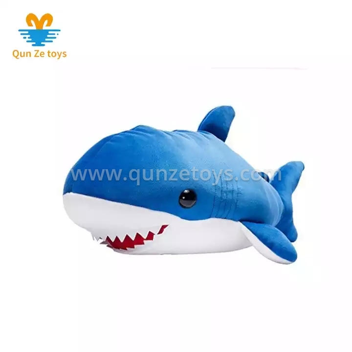 Wholesale High Quality Large Blue Shark Plush Pillow Stuffed Animal Toy Kids Gif