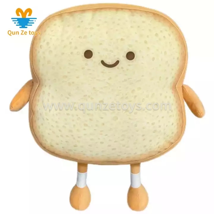 Wholesale Custom Toast Bread Pillow Funny Food Plush Toy Pillows Small Cute Stuf