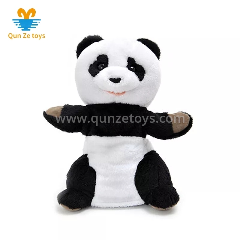 Custom OEM ODM Stuffed Plush Toys Panda Felt Hand Puppets for Kids Toys Educatio