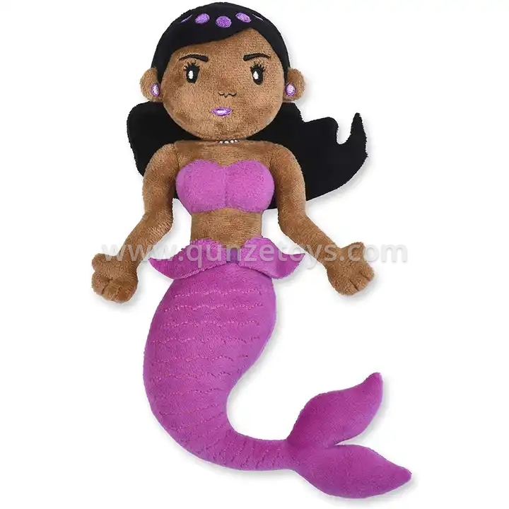 Mermaid Plush Dolls Soft Black Mermaid Doll Small Mermaid Stuffed Animal Toy