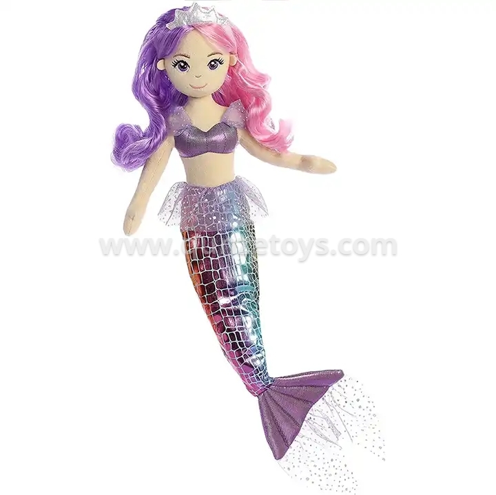 Rainbow Mermaid Plush Dolls Soft Sea Sparkles Rainbow Mermaid Sea Plush Doll Pri