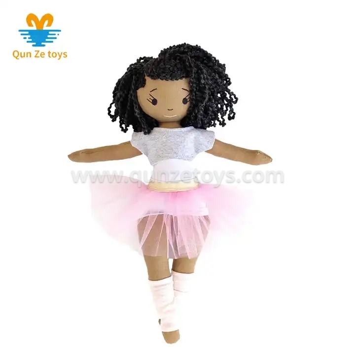 Custom Kawaii Black Hair Ballerina Doll Rag Dolls Handmade Custom Girl Dolls Set