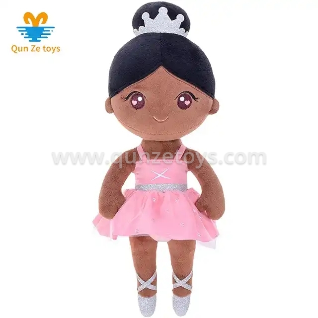 Wholesale Handmade Soft Stuffed Baby Doll Gifts Black Ballet Girl Doll Rag Dolls