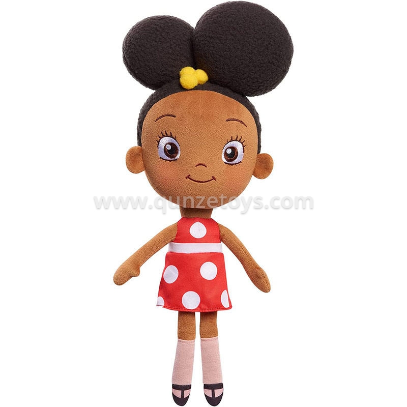 New Diversity Human Toys Brown Girl Rag Doll Plush Black Girl Dressed Adorable B