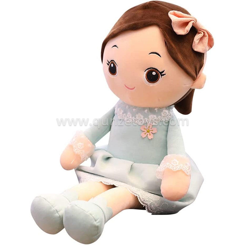 OEM Custom Rag Doll Japanese Plush Stuffed Dolls For Sale Pretty Blue Dress Stuf