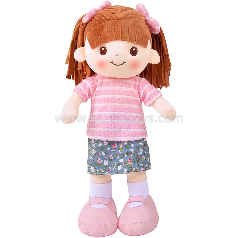 16inch Fashion Dress Up Pink African Girl Plush Toys Maker Doll Toy With CE Cert