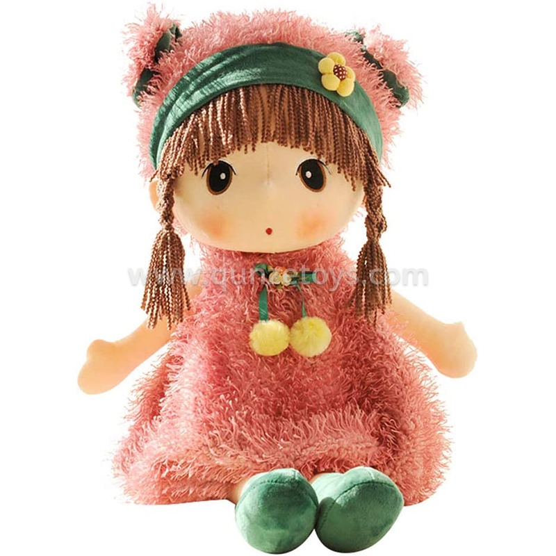 Festival Birthday Gifts Plush Toy Toddlers Girls Sleeping Partner Dolls With Bea
