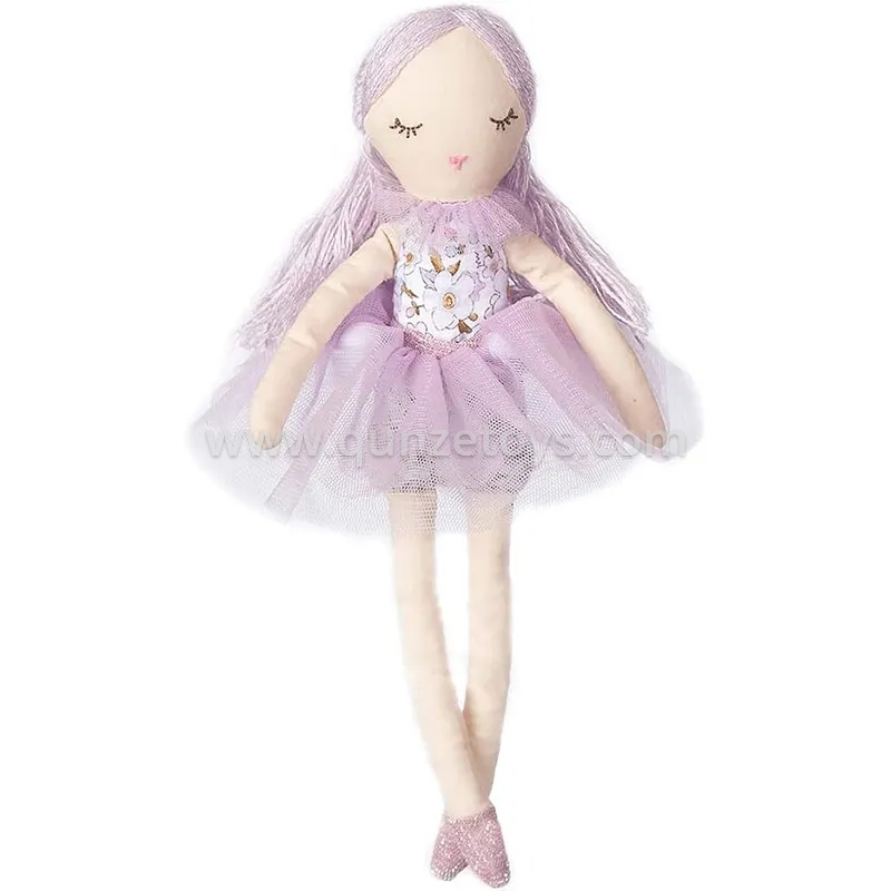 Manufacturer Custom Beautiful Sleeping Cuddle Buddy Wearing Lavender Dress Balle