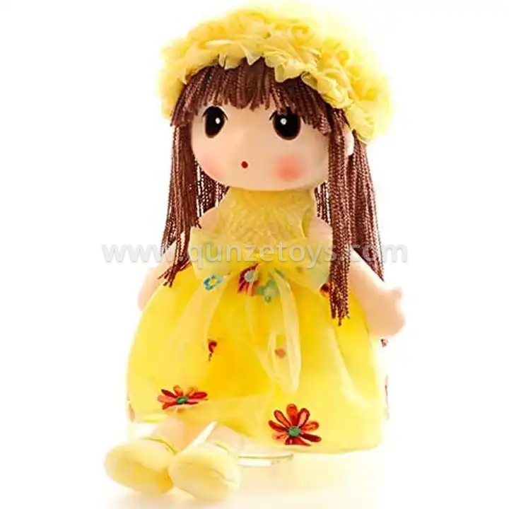 Plush Toy Use As Toy Or Room Decor Sleeping Partner Dolls With Yellow Cloths And