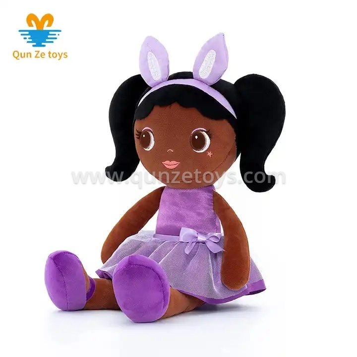 Soft Baby Doll Girl Gifts Plush African Girl Toys Custom Plush Doll girl dolls