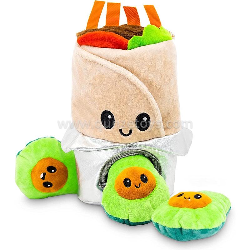 Amazon Hot Selling Durable Tug Toys For Chewers Puppy Teething Squeaky Burrito D