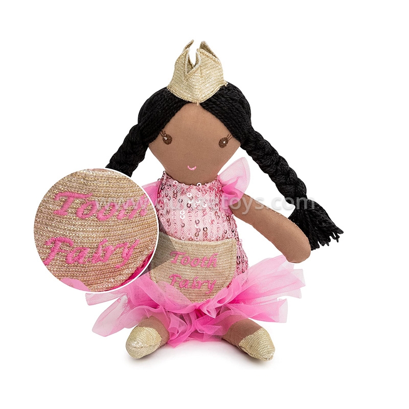 Delicate Fairy Doll For Girls Dark Skin Plush Stuffed Fairy Doll Chic Tooth Fair
