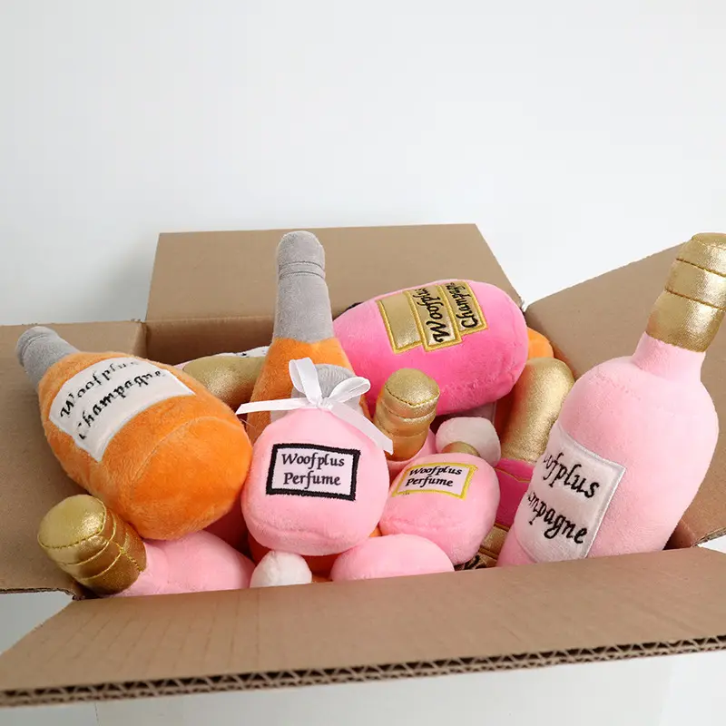 Wine bottle dog toy